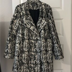 Lane Bryant Gold Metallic Jacquard Jacket blazer Size 18/20 long line dressy